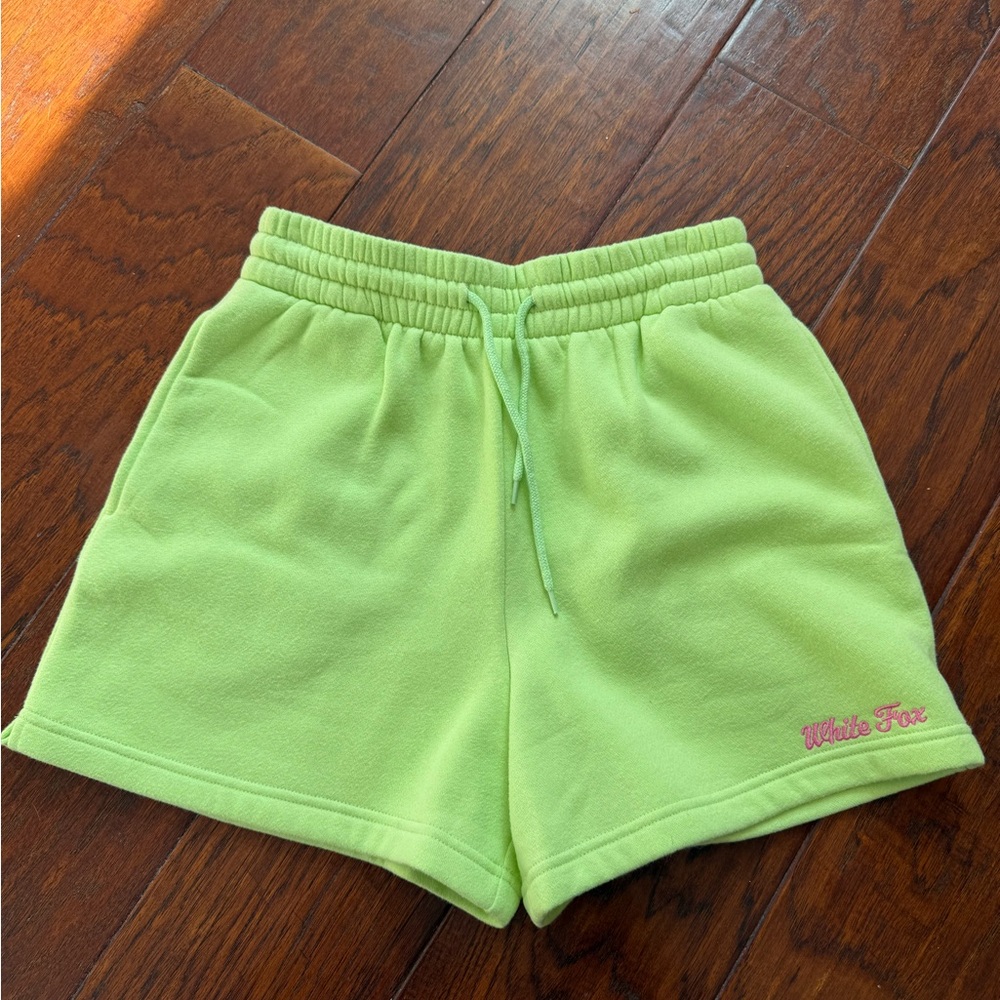 White Fox Boutique Neon Green Athletic Shorts